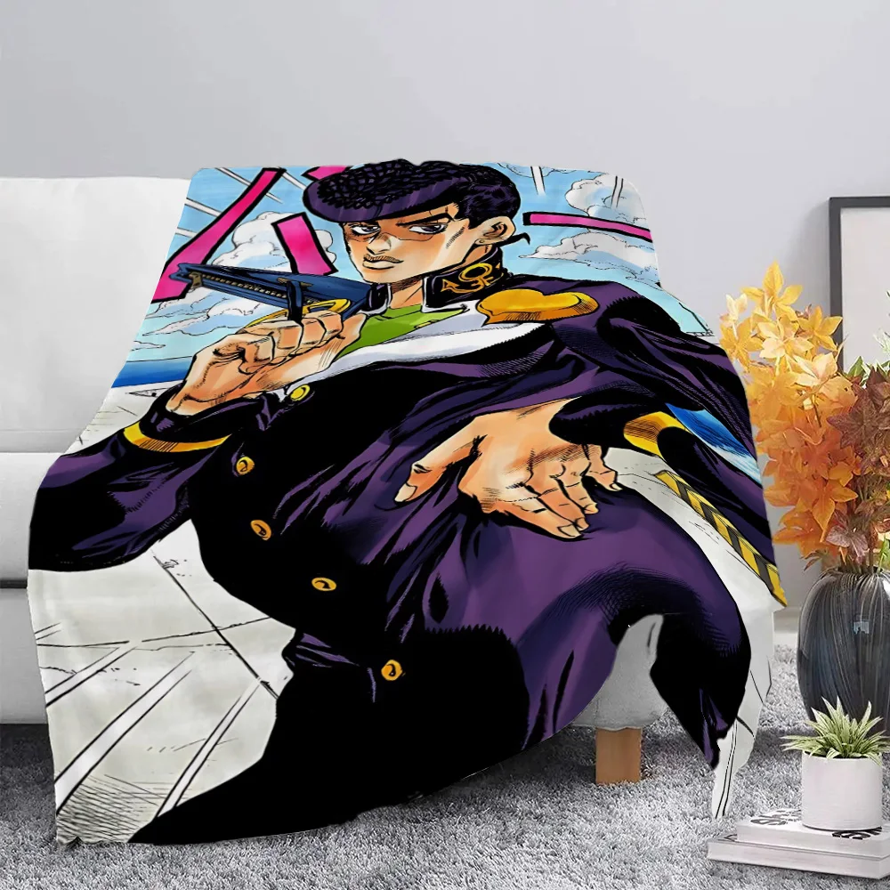 Anime JoJo's Bizarre Adventure Printed Blanket Picnic Blankets Warm Blanket Soft Comfortable Blanket Home Travel Birthday Gift 4