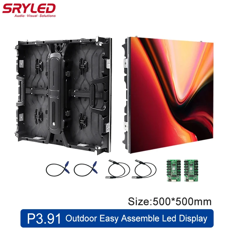 

SRYLED Outdoor Rental P3.91 LED Display Screen 500×500mm Matrix Waterproof IP65 Shopping Mall Background LED Video Wall Panel