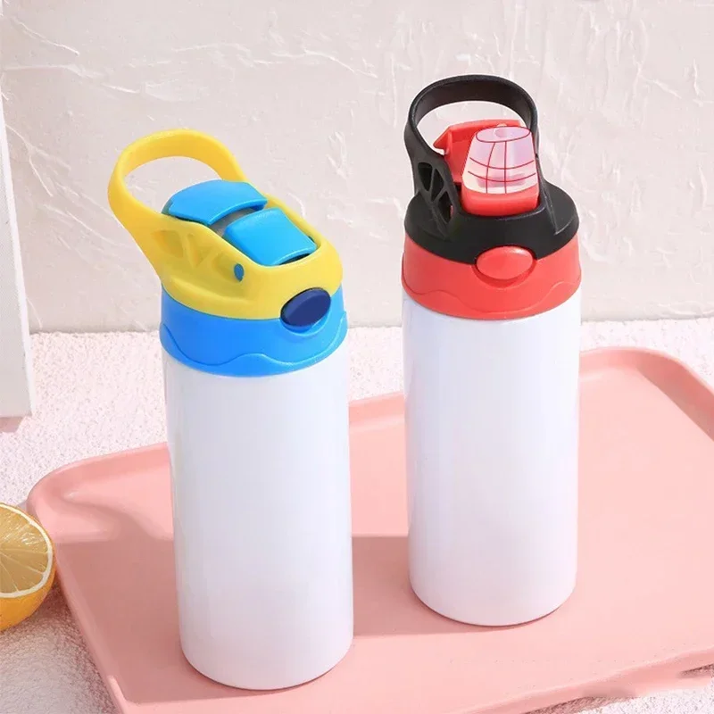 350ml Sublimation Straight Sippy Cup Flip Top Kids Bottle Stainless Steel Double Wall Water Tumbler with Straw Sippy Bottle stainless steel water bottle water bottle stainless steel cup