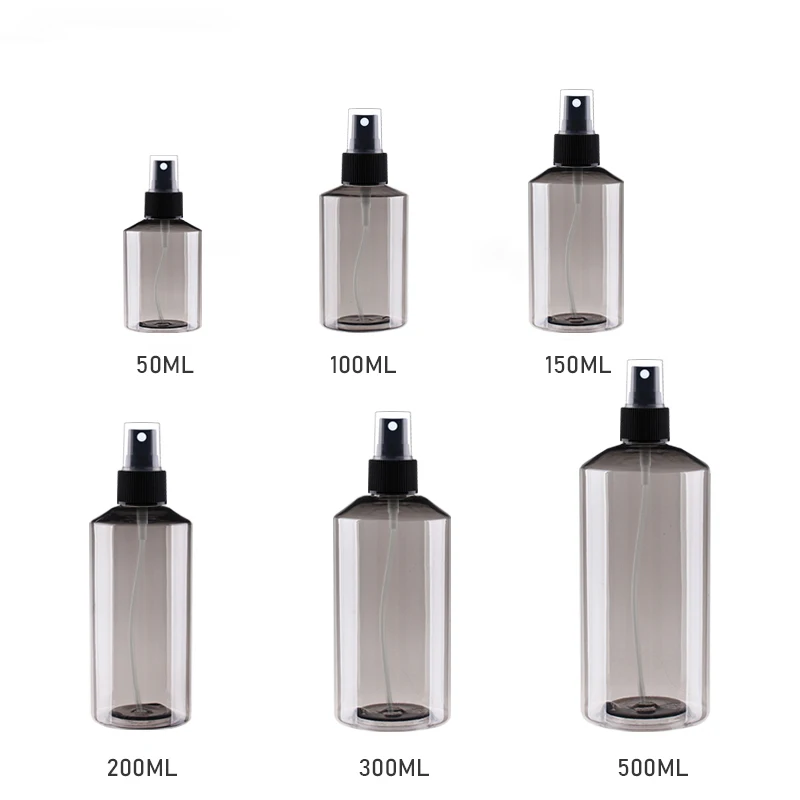 

50ml 100ml 150ml 200ml 300ml 500ml X 20 Empty Fine Sprayer Pump Oblique Shoulder Bottles PET Cosmetics Containers Silver Collar