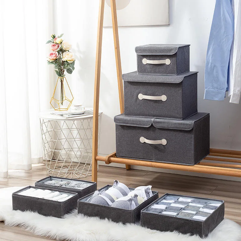 1pc/storage box household clothes fabric wardrobe storage box basket toy clothing storage box artifact foldableable box 6