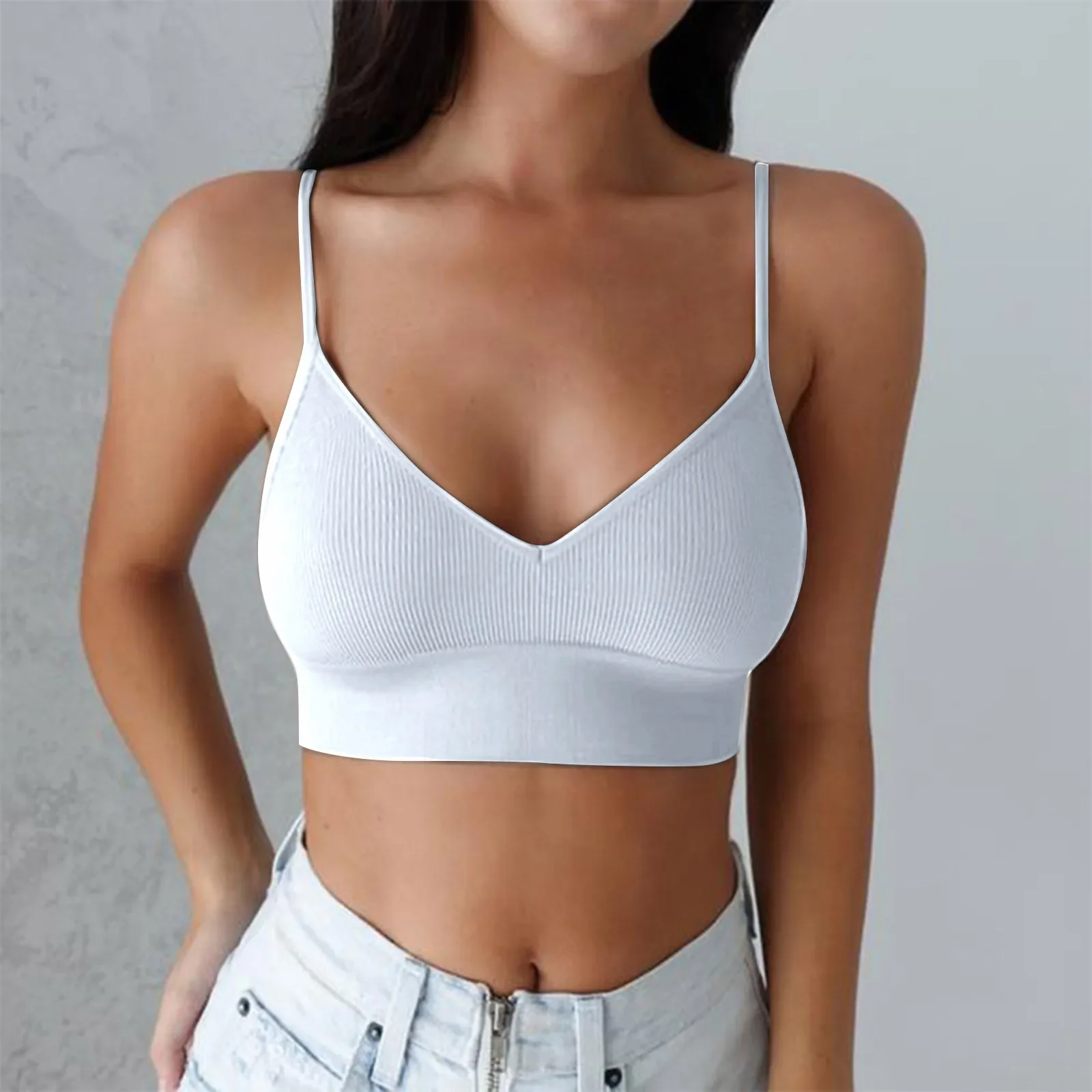 Active Tops for Women Women Padded Bralettes Sports Bras For Pack V Neck Bando Bra For Women Girls Top Cotton Women Tops Pack 6