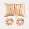 4-Piece Hair Care Set: 2 Silky Pillowcases & 2 Polyester Hair Scrunchies 3