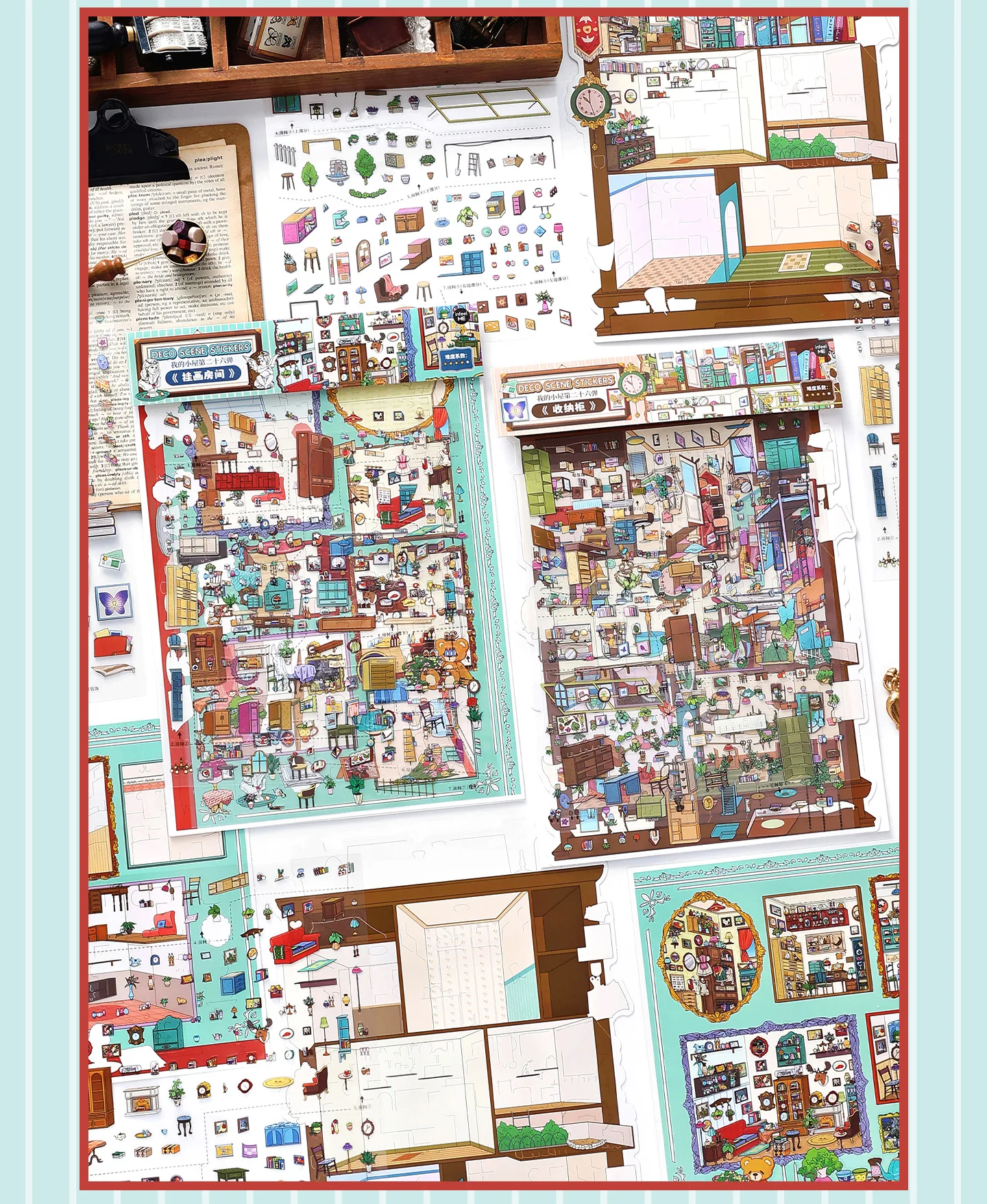 Kawaii Freizeit-Suite 3D Home Diary Landschaftsaufkleber DIY Taschenkabinenszene Weihnachtsgeschenke ﻿ – Detail 3