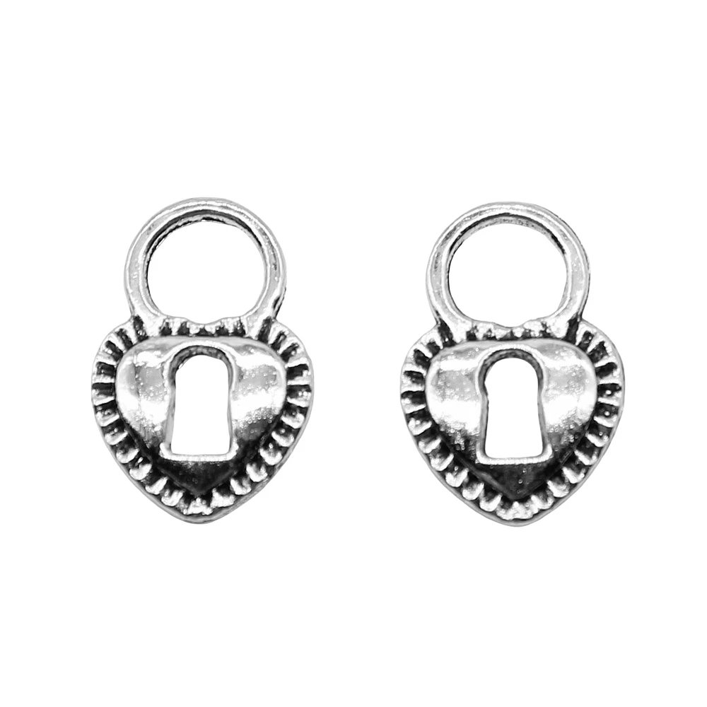 

10pcs/lot 12x17mm Love Lock Charms For Jewelry Making Antique Silver Color 0.47x0.67inch