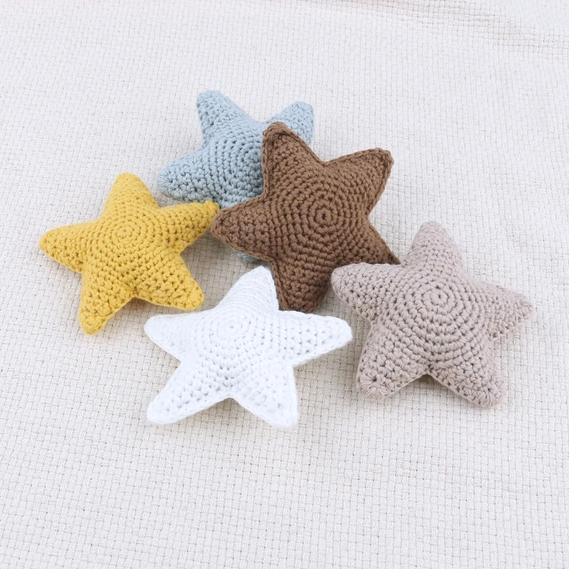 

HUYU Newborn Pacifier Clip Crochet Bead Pentagram DIY Teether Chewable Necklace Accessories Infant Shower Gift Teething Toy