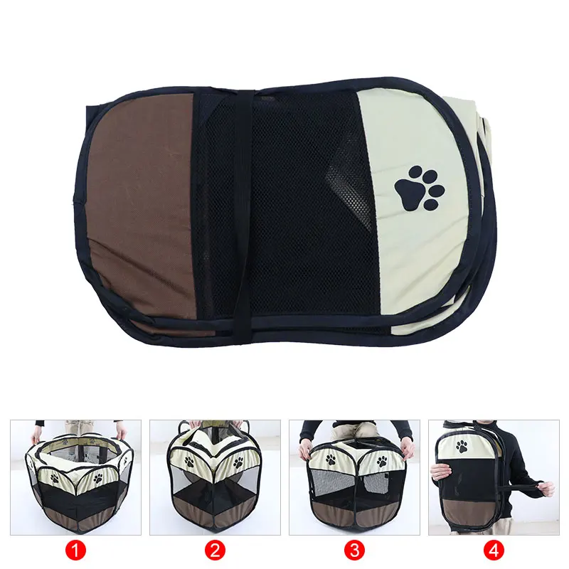 Cat Cage Cat Cage Dog Cage Portable Foldable Pet Octagonal Maternity Kennel Simple Operation Fence Outdoor Camping Pet Tent