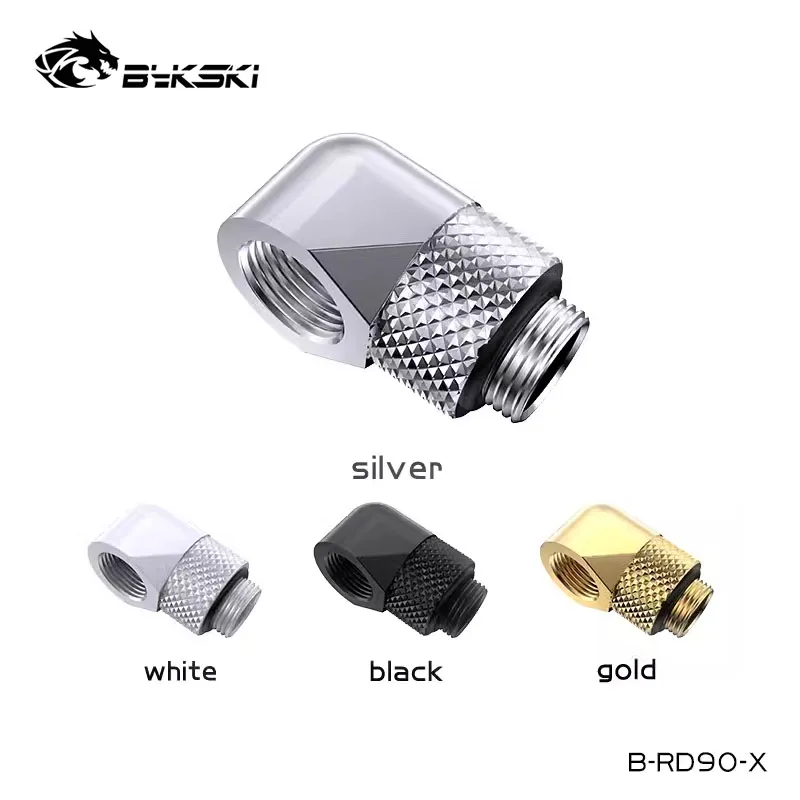 Angled 360 Adaptador Rotativo Cotovelo Computador Refrigeração a Água Acessórios de Tubo Rígido Prata Preto Ouro Branco g1 B-rd90-x Bykski-90