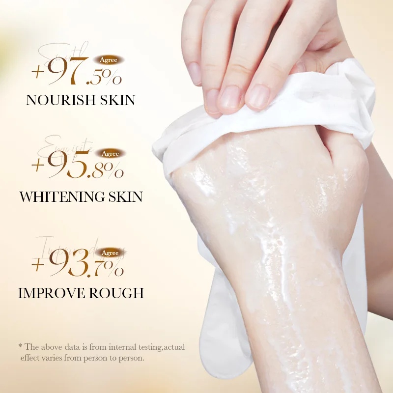 BIOAQUA Whte Rice Hand Mask Moisturizing Whitening Nourishing Anti-aging Hydrating Hand Gloves for Hands Skin Care Products