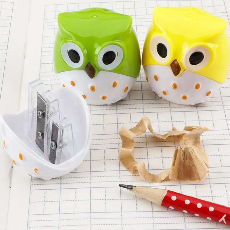 

Wholesale Factory Supply Pencil Sharpener Pencil Sharpener Student Creative Cute Owl Double Hole Pencil Sharpener Wholesale