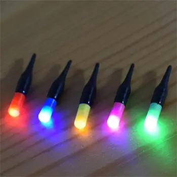 5Pcs Led Luminous Floating Tail Light Glow Color Change Stick Bean Thick Head Fishing Float Tail Light Fishing Gear Accessories