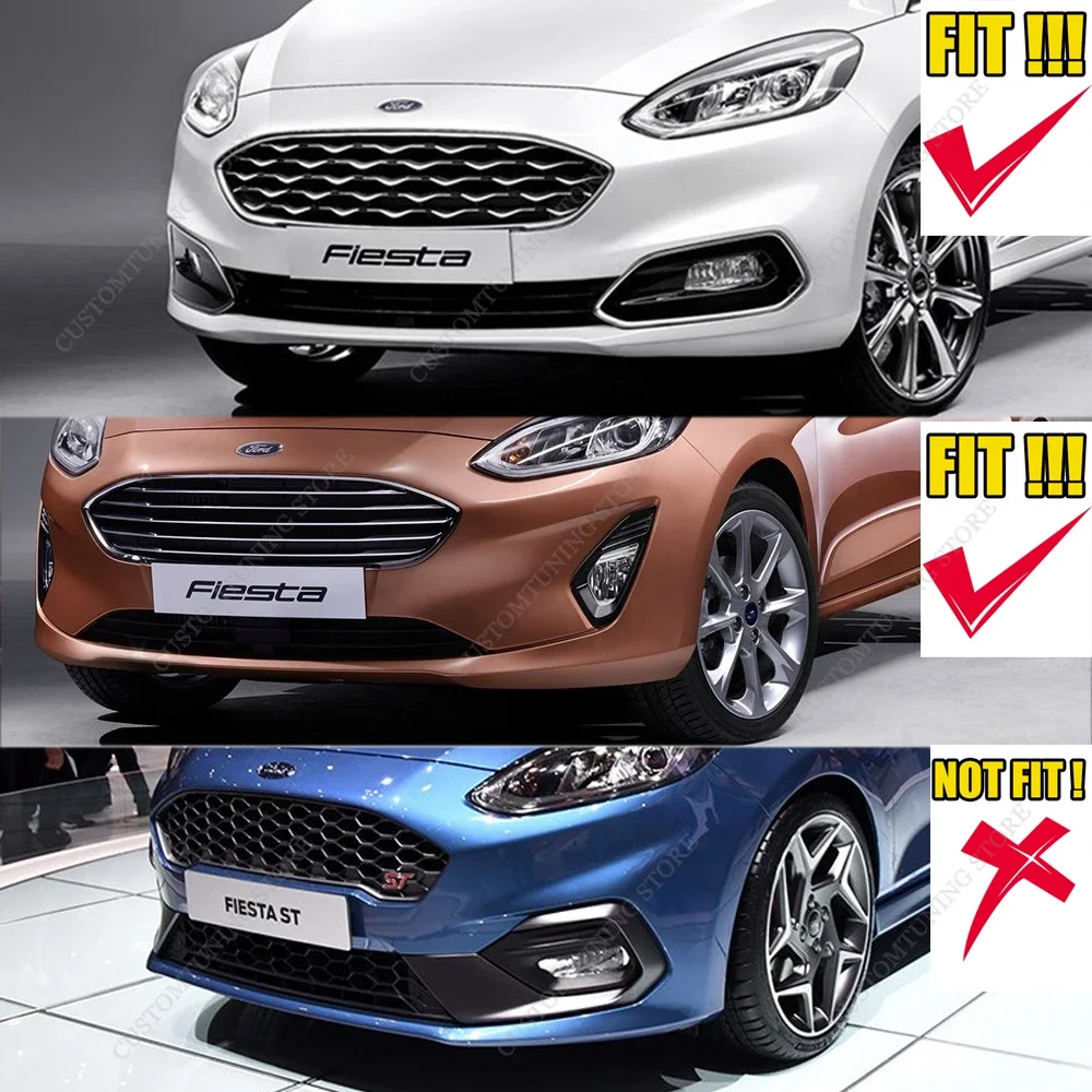 포드 피에스타 MK8 프론트 범퍼 립 스플리터 디퓨저 스포일러, 피에스타 1.0 S/S 1.1 Ti-VCT 1.5 TDCi 베이직 2017-2021 Pre-LCi 바디킷