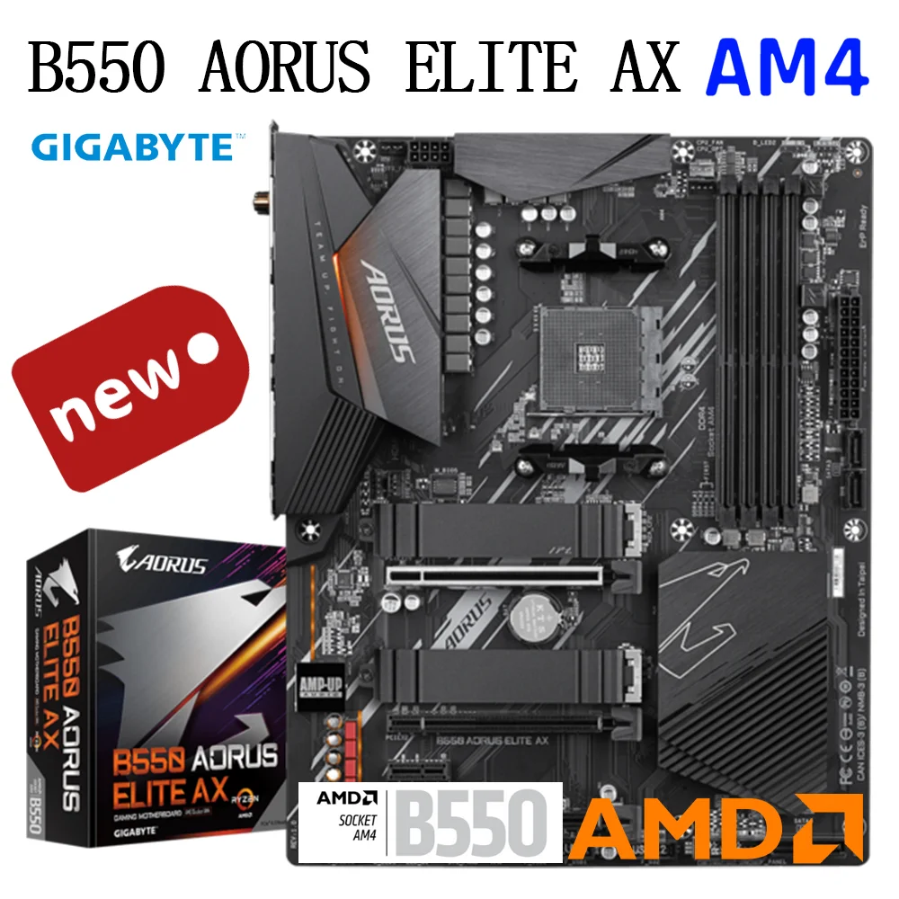 AM4 Mainboard GIGABYTE GA B550 AORUS ELITE AX Motherboard AMD B550 DDR4  4733(O.C.) PCI E 4.0 Supports Ryzen 3000/5000 series CPU| | - AliExpress