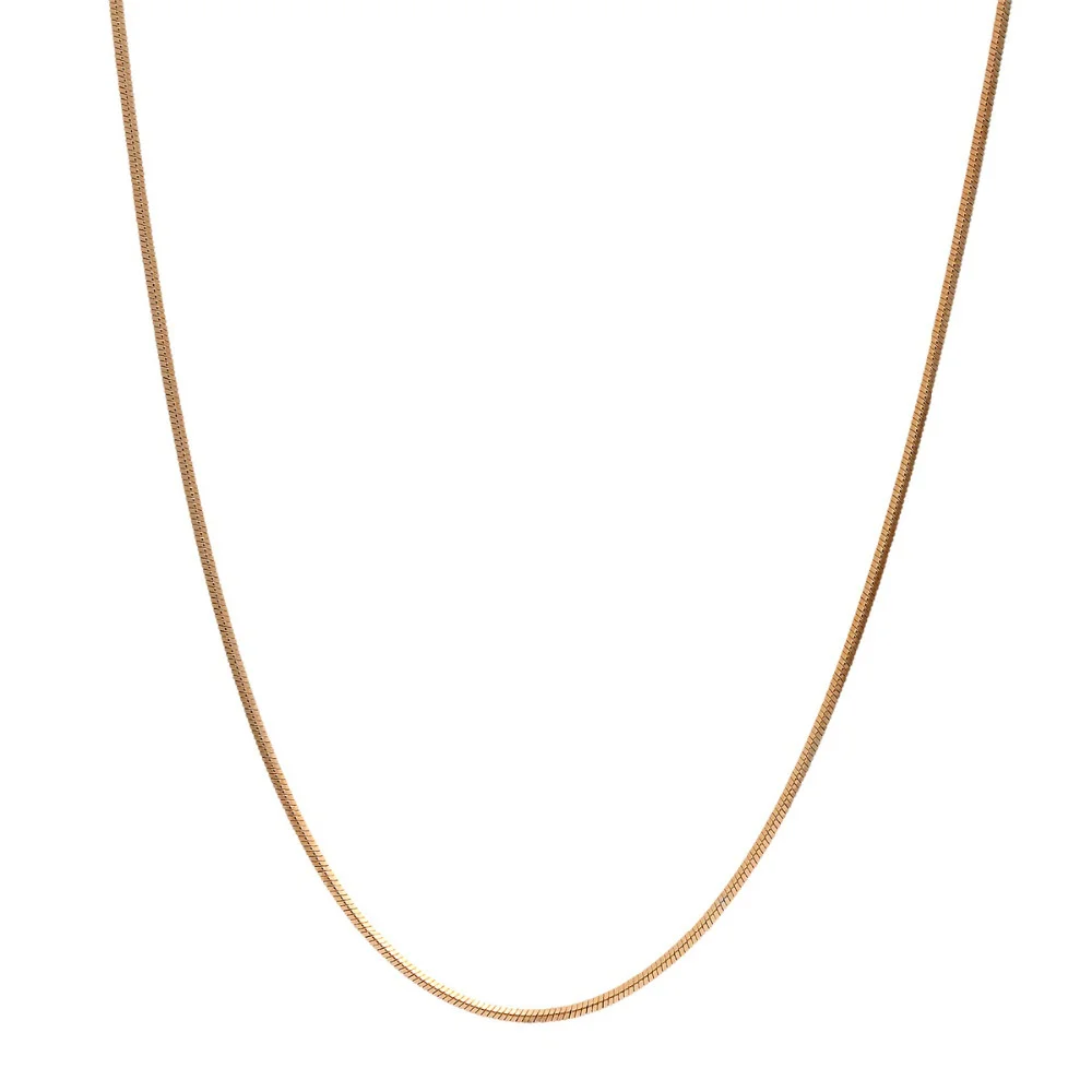 Simple Style Yelllow Gold Color Round Snake Chain Necklace Women Jewelry Acessorios Colares Collier collares mujer 45cm 18'' |