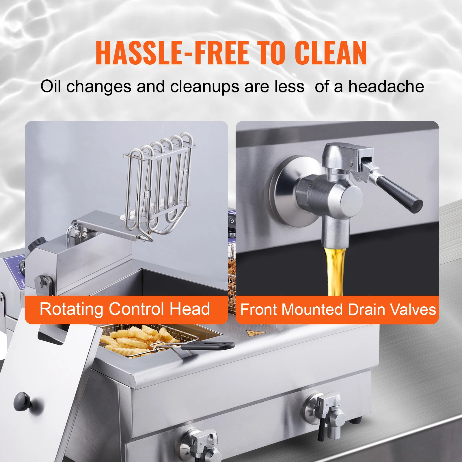 Deep Fryer VEVOR 12L 5000W Electric Deep Fryer w/Dual Removable Tanks Commercial Countertop Fryer for Chicken French Fries Frying Chips