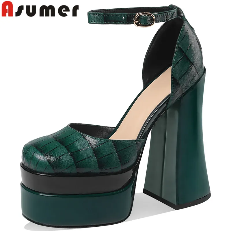 

Женские босоножки ASUMER из натуральной кожи, на очень высоком каблуке, лето 2022