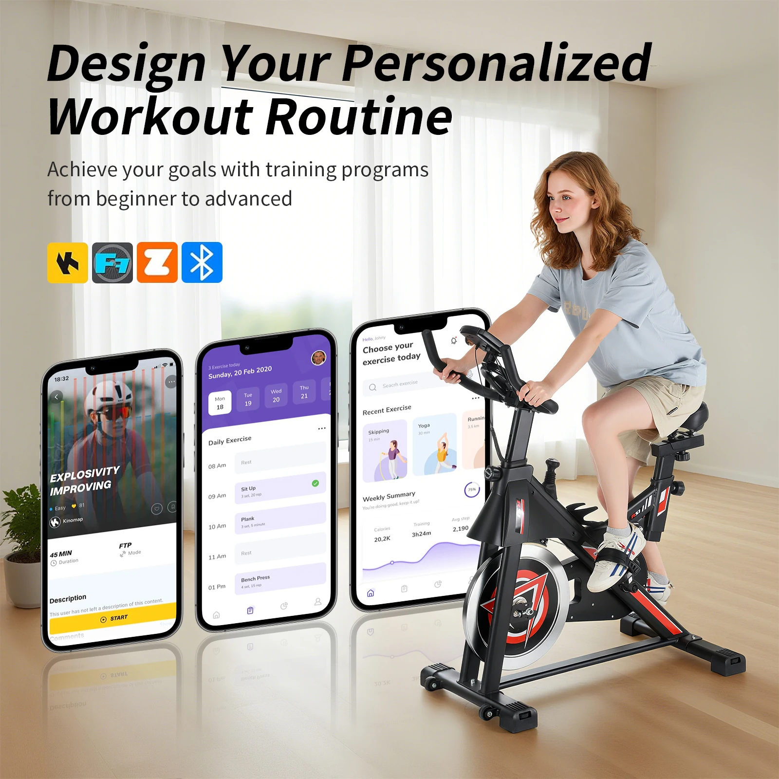 Exercise Bike Computer Monitor - Indoor Cycling Speedometer With Heart Rate Sensor