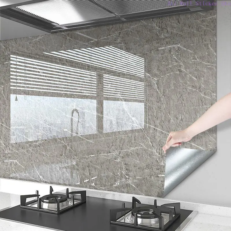 

Kitchen Waterproof and Oil Proof Sticker Thickening Fire Resistance To High Temperature Self Sticky Wallpaper Papel De Parede