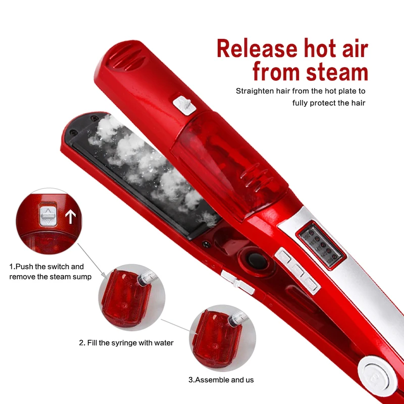 Profession Steam Hair Straightener Straightening Irons Brush Ceramic  Flat Iron Perfect Protection of Hair Straight Hair Iron 6