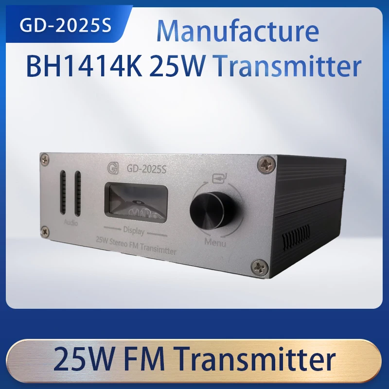 88Mhz-108Mhz GD-S 25W FM Transmitter FM PLL Transmitter Stereo Broadcasting Continuous Output Radio Station fm transmitter