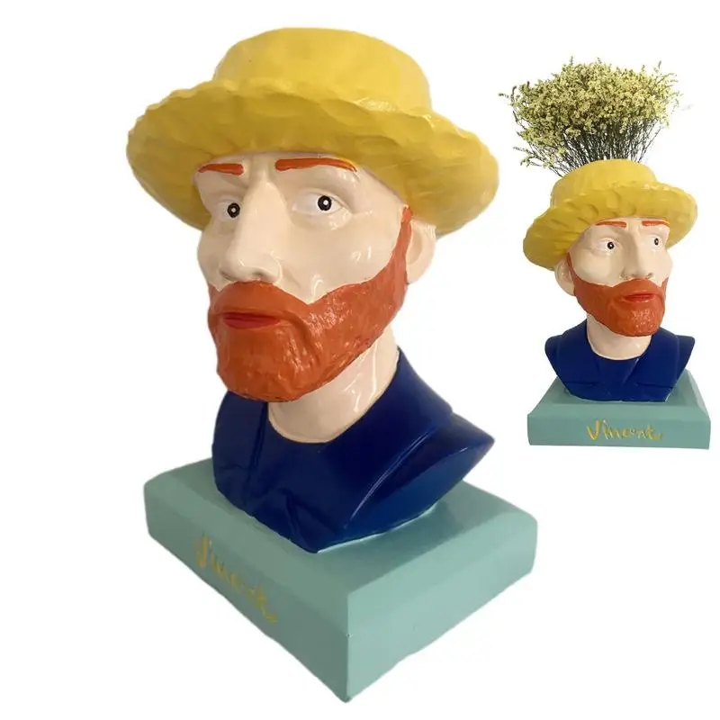

Pot Heads for Plants Van Gogh Head Planter Human Face Planter Van Gogh Head Planter Pot Succulent Planter Resin Cactus Planter