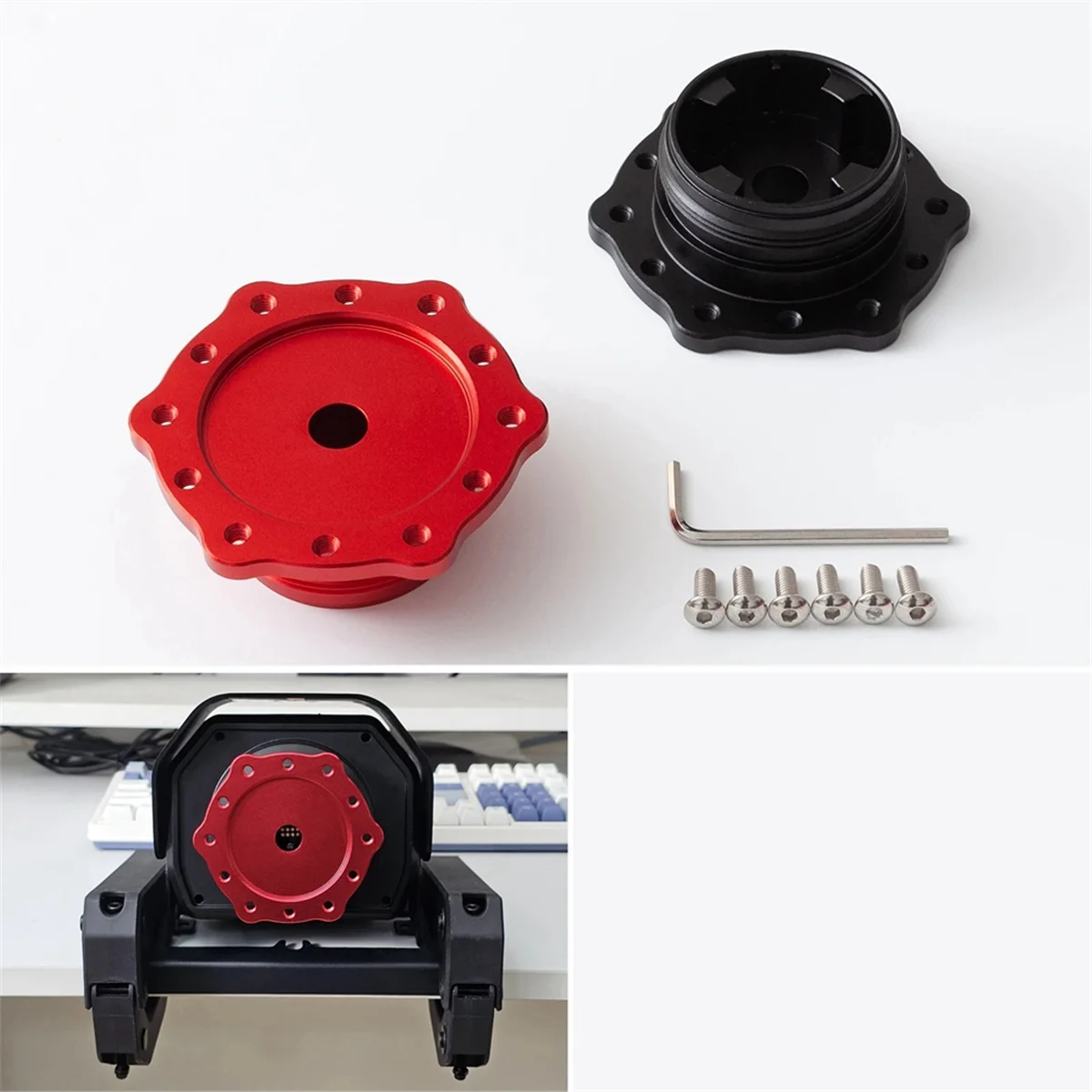 Aluminum Alloy Adapter for Game Steering Wheel PXN V10 for Laishida PXNV10 Base Modification Connection Accessories A