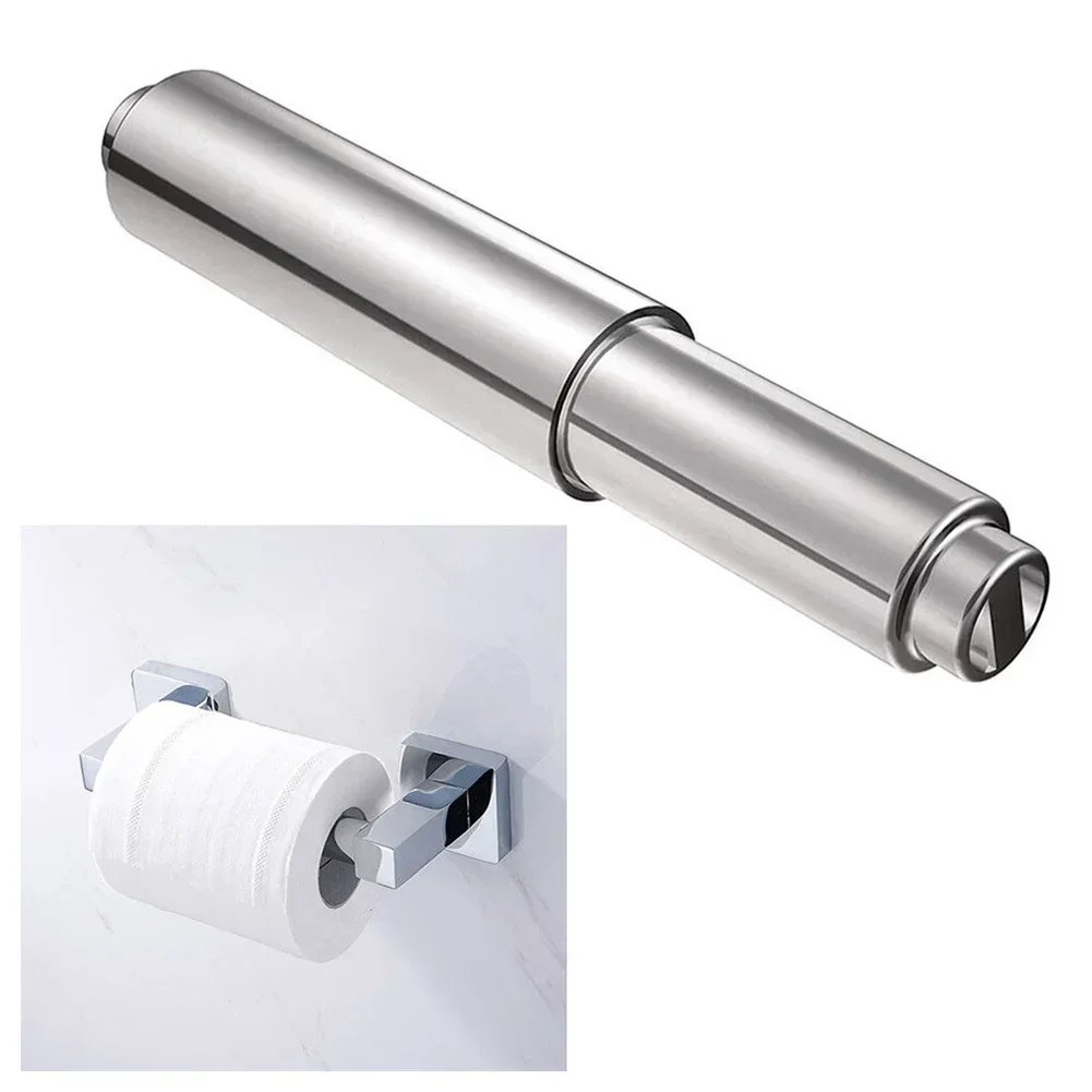 Toilet Wall Mounted Toilet Roll Holder Bar Tissue Paper Stand Bathroom Storage Paper Towel Telescopic Roll Holders