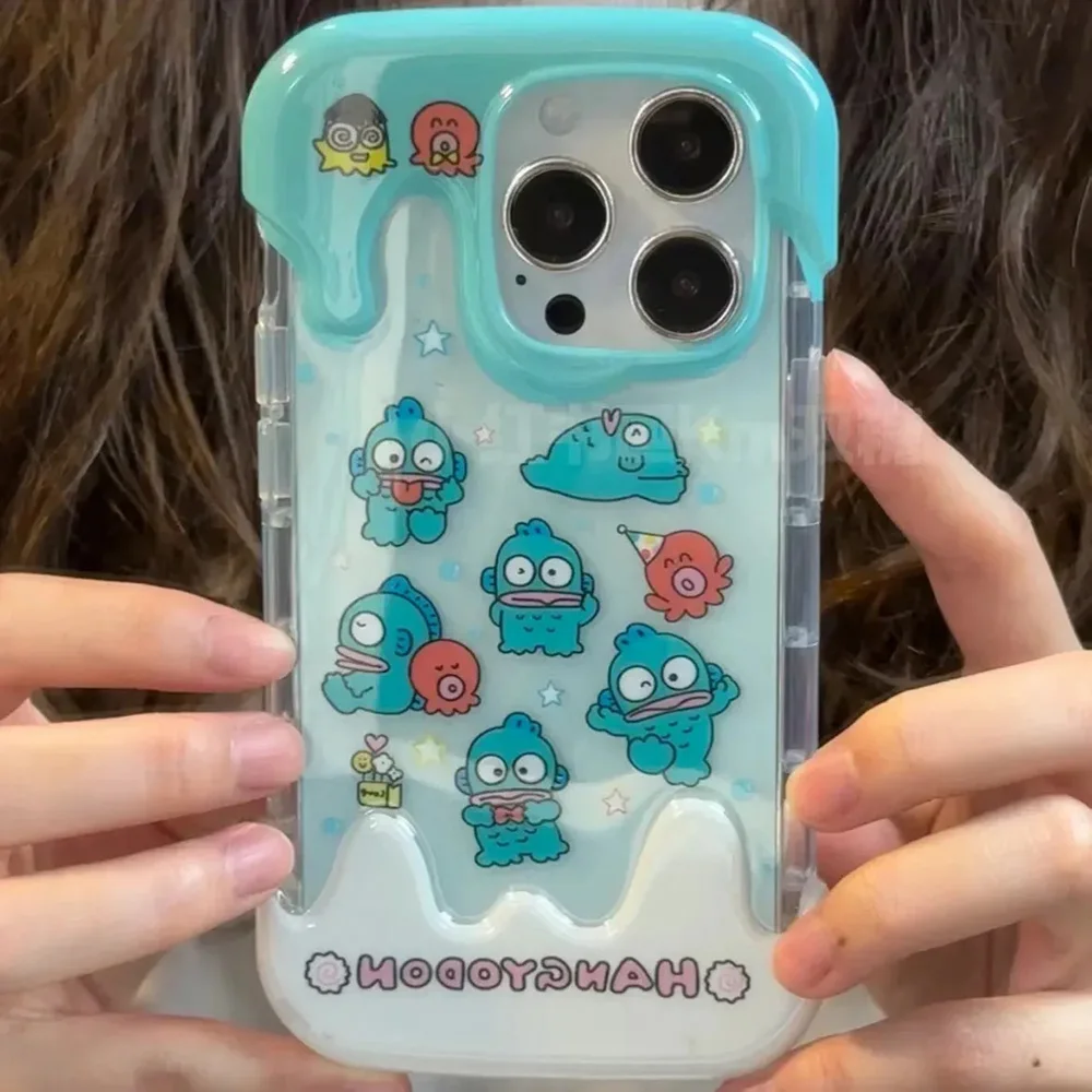 

Милый чехол для телефона Sanrio Hangyodon Kawaii для iPhone 14 Pro Max 13 12 Mini 11 X XS XR 8 7 Plus, мягкий чехол, устойчивый к падениям