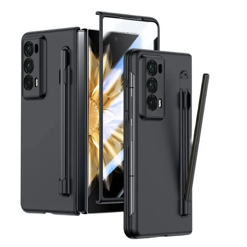 Matte Shockproof Armor Case with Pen Holder - Hard Plastic Cover