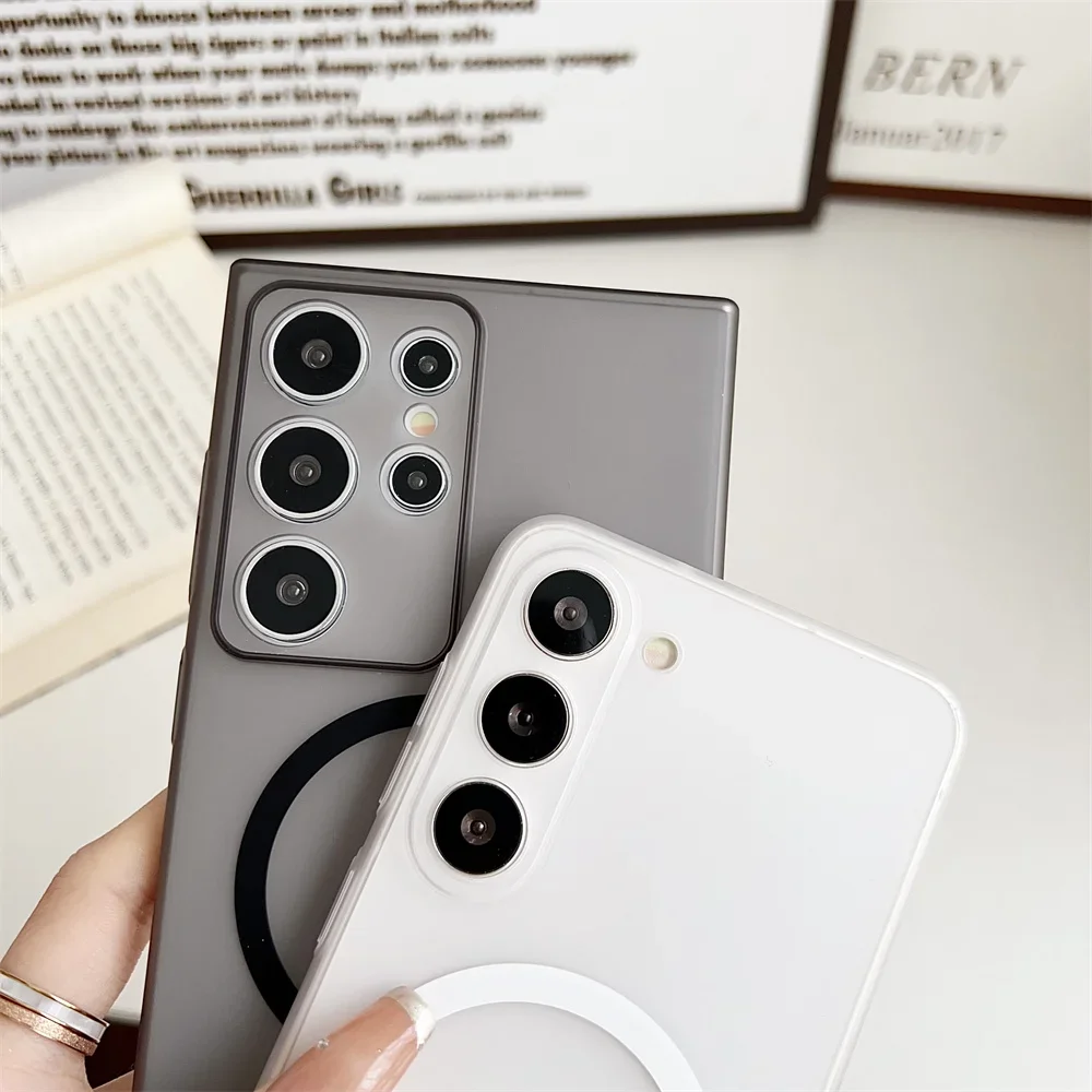 Matte Transparent Ultra-Thin Magnetic Phone Case with Lens Protection