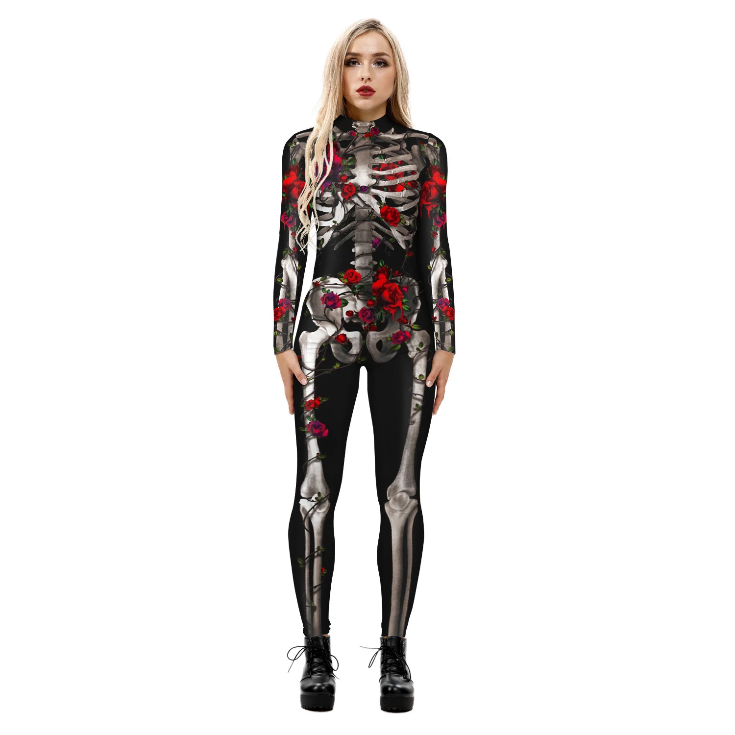 Sexy 3D Print Jumpsuit for Men and Women, Cosplay Costume,Long Sleeve Rompers,Halloween Carnival Party,Cos Clothing,