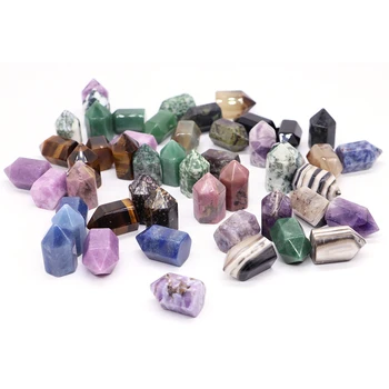 25x15MM Natural Stones Point Wand Reiki Healing Crystal Tower Energy Ore Mineral Polished Crafts Amethyst Quartz Home Decoration 1