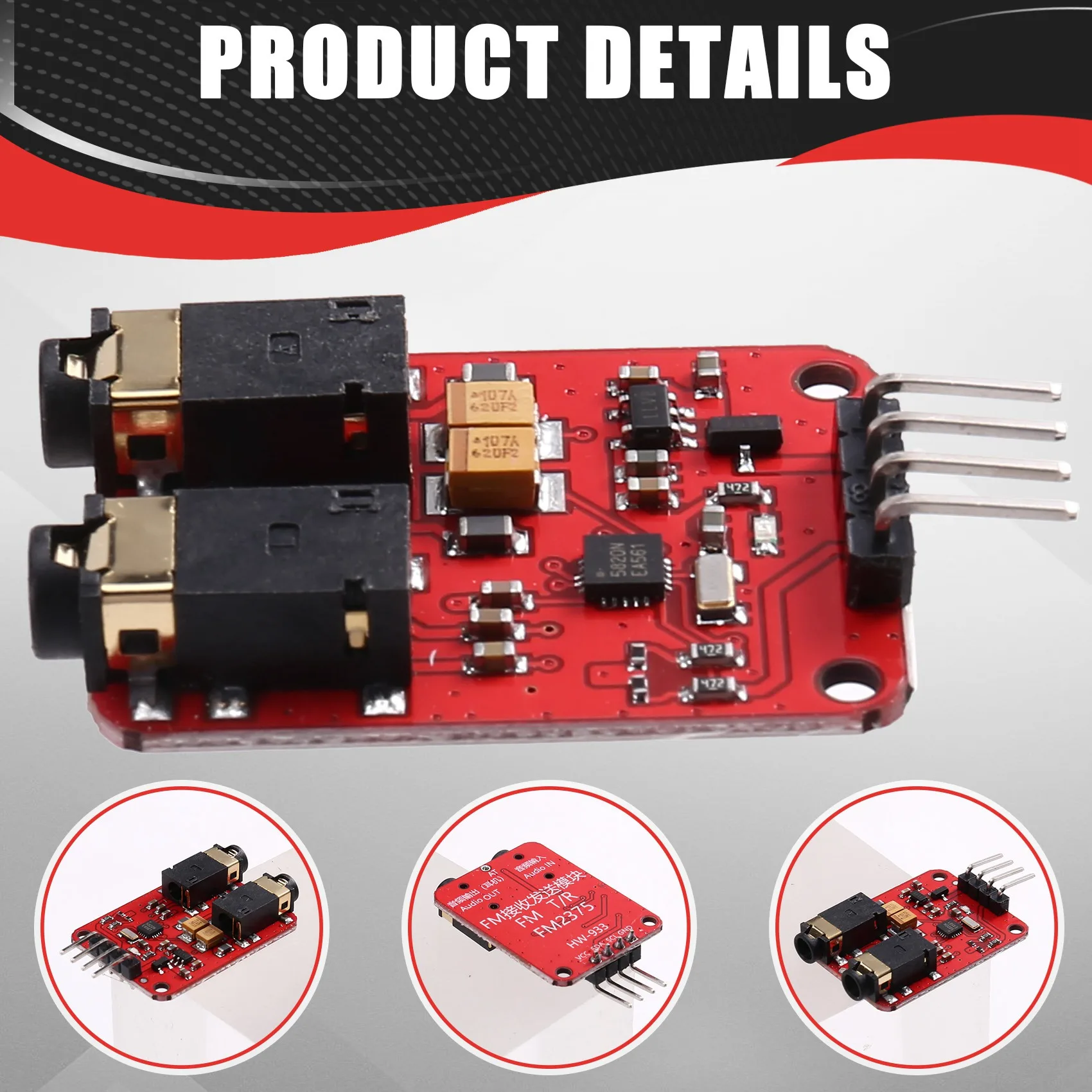 A32T-RDA5820N 모듈 23 업그레이드된 FM 방송 라디오 송신기 수신기 트랜시버 모듈 DC3.3-5V 소형