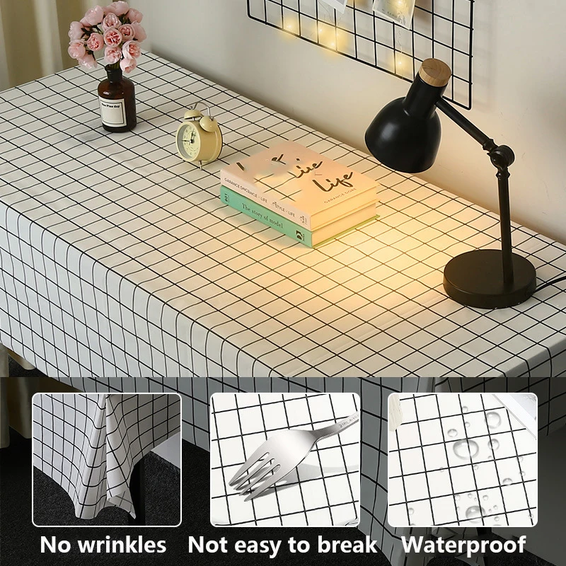 Simple checkered tablecloth, waterproof and oil-resistant tablecloth, home living room coffee table, placemat and tablecloth 1
