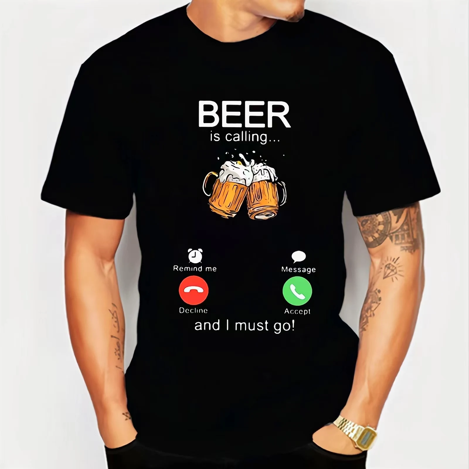

New 2024 Hot 3D Digital Print Beer 1 pattern Outdoor Fitness sport men's short sleeve T-shirt new design plus size XXS-6XL
