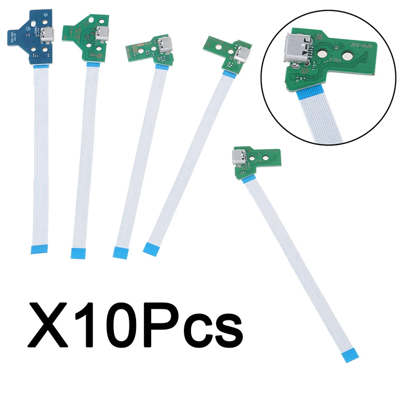 Circuit imprimé 12 broches JDS 011 030 040 055 14Pin 001 pour contrôleur de PS4, 10 pièces, Port de chargement USB, double remplacement