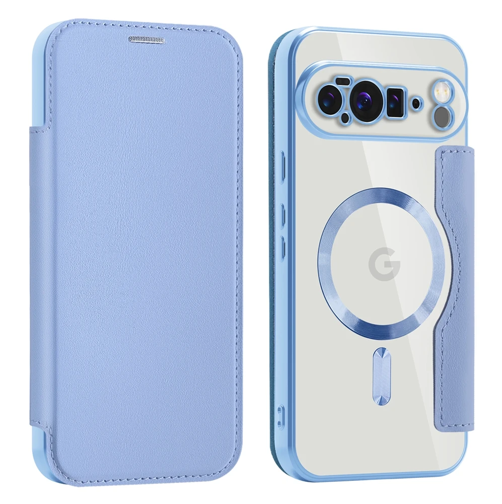 Enhanced Wireless Charging Magnetic Wallet Case with Card Slots and Anti-Fall Leather Design