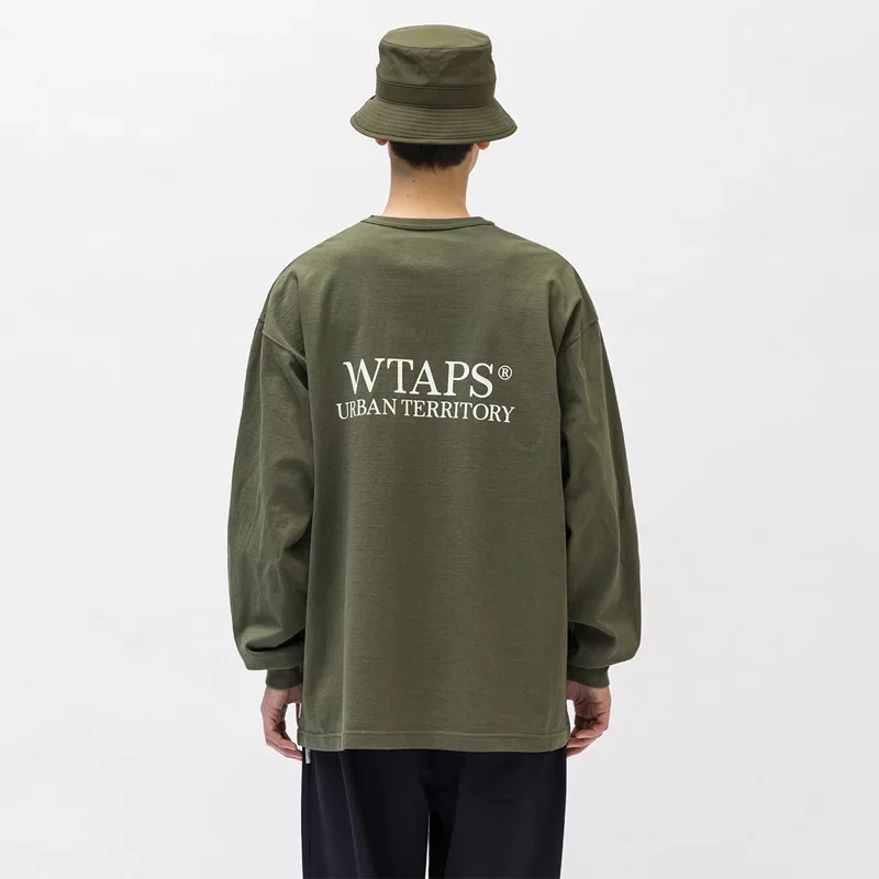 

Japanese fashion brand WTAPS heavy cotton crewneck long sleeve T-shirt 2023 new undershirt letter print top