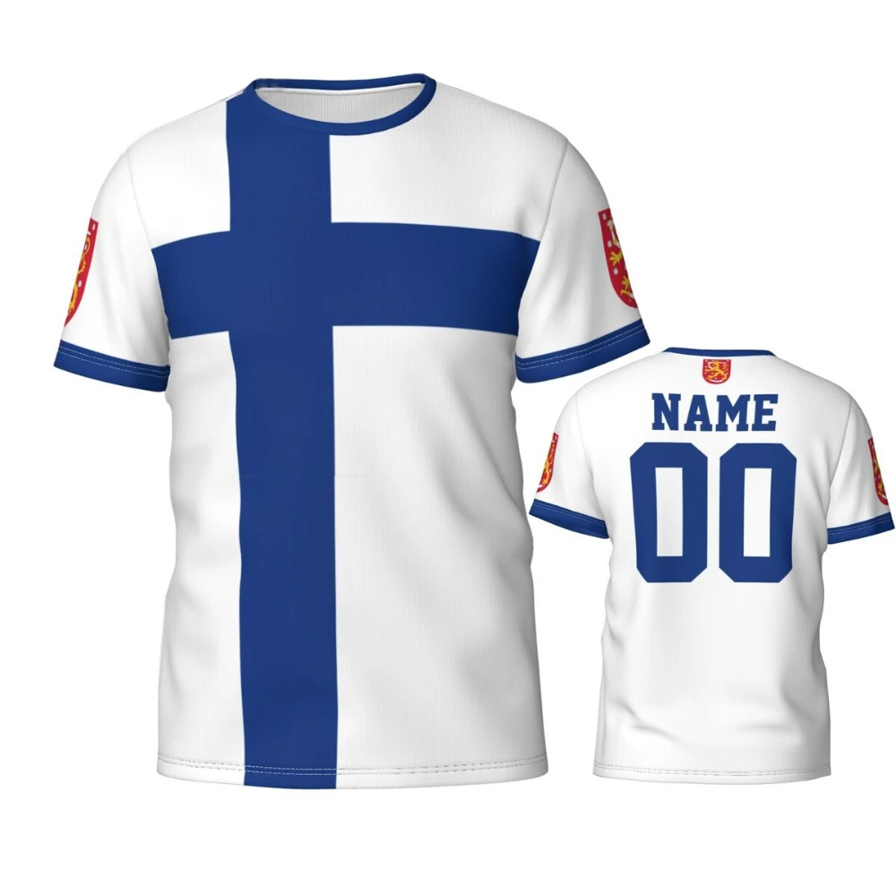Nome Personalizzato Numero Finlandia Flag Emblem 3D T-Shirt Per Uomo Donna Tees Jersey Team Clothes Soccer Football Fans Gift T Shirt