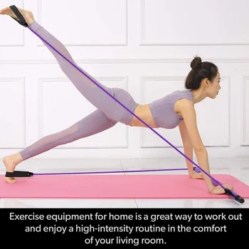 2 Latex Exercise Resistance Band - 2-Section Sticks - All-in-one Strength Weights Equipment for Body Fitness Squat Yoga 2