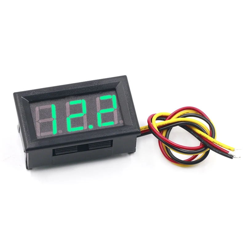 black tape measure 0.56 Inch Mini Red Green Blue LED Display Panel Voltage Meter Voltmeter Home Use Voltage 3 Three Digital DC 4.5V 30V 2 / 3 Wires clothing measuring tape Measurement & Analysis Tools