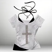 Gothique Grunge Punk Emo Filles T-Shirt À Manches Longues Sexy Mince Chic Imprimé Décontracté Récolte Hauts Y2K Harajuku Esthétique Femmes Streetwear 5
