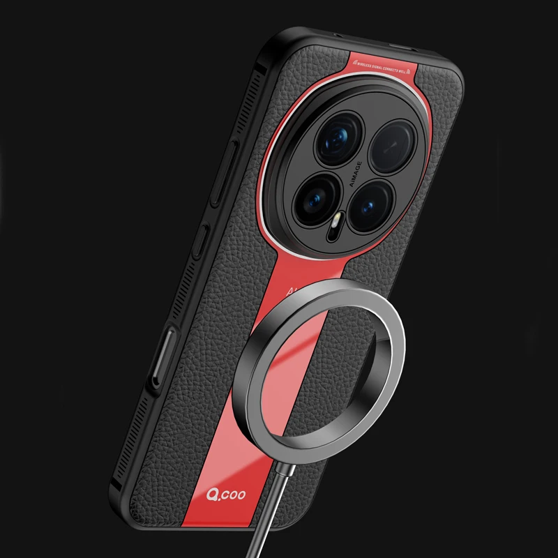 Luxury Magnetic Lichi Leather Ultra Thin Case with Soft TPU and Lens Protection