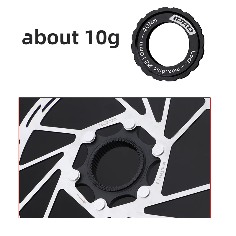 Description Picture 4 of itemIIIPRO Bicycle Center Lock Disc Brake Rotor 140mm/160mm/180mm/203mm Road Bike Disc Brake Rotor with Lock Ring Bike Brake Pads