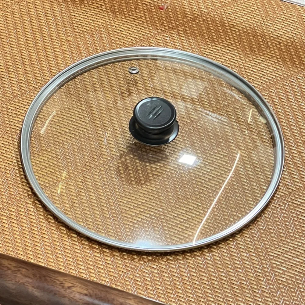 Durable Universal Pot Cover Tempered Glass Visible Pot Lid Stainless Steel Round Wok Pan Lid Kitchen Accessories
