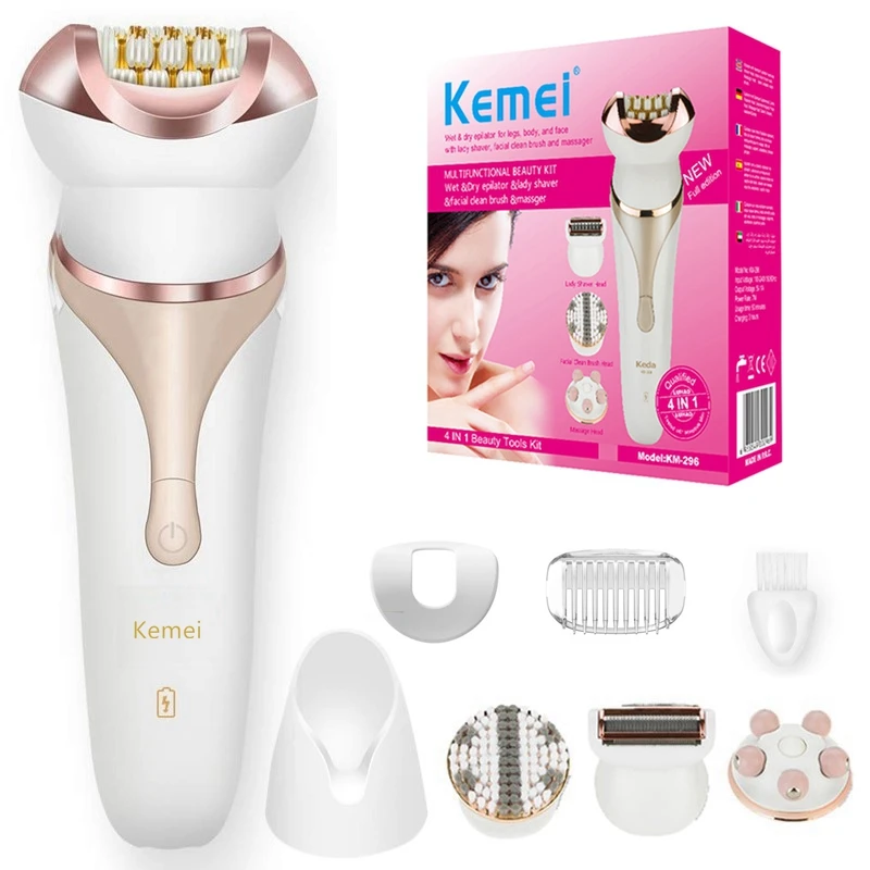 Electric shaver body hair trimmer hair removal epilator facial hair epilator Original 4in1 Women Electric Epilator For Facial & Body Electric Shaver Bikini Trimmer Lady Razor Leg Underarm Hair Removal