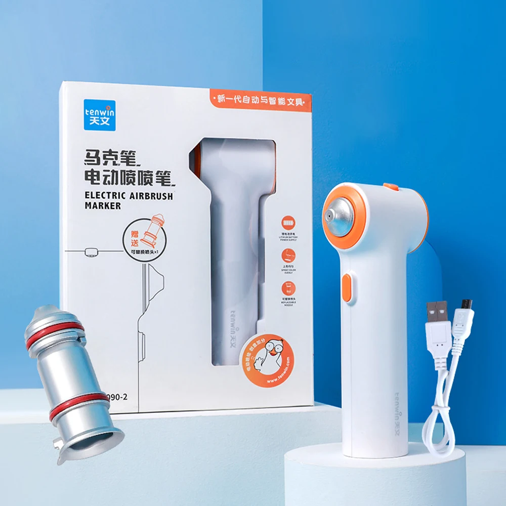 Tenwin 에어브러시 분무기 전기 마커 그래피티 펜, 삼각형 및 사각형 색상 마커에 적합, 페인팅 드로잉 DIY 아트
