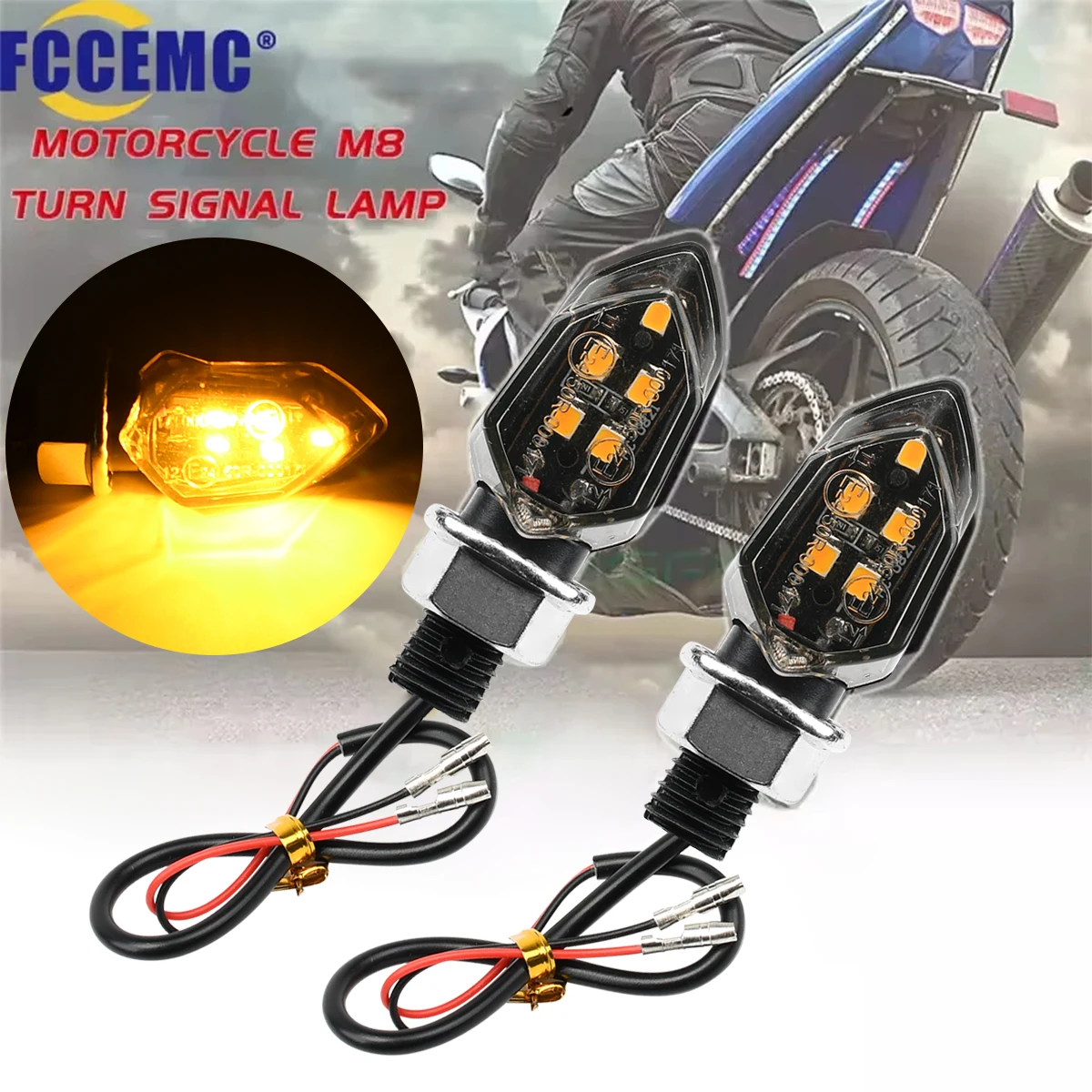 Motorcycle LED Turn Signal Indicators Light Led Amber Blinker Motorbike Strobe Lamp 12V For Yamaha Honda Suzuki Kawasaki 2pcs motorcycle turn signal lights