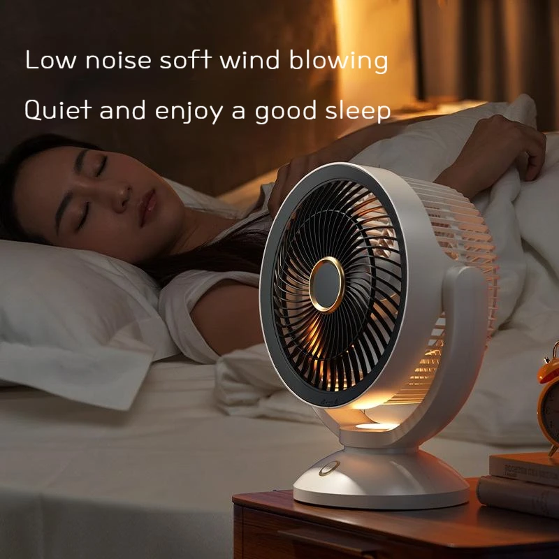 

Portable Rotatable Desktop Fan Multifunctional Led Light Home Foldable Fan 4-Speed Mini Fans USB Charging Cooling Camping Fan