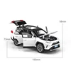 New 1:32 Toyota RAV4 SUV 2023 Alloy Die Cast Toy Car Model Sound and Light Pull Back Children's Toy Collectibles Birthday Gft 3